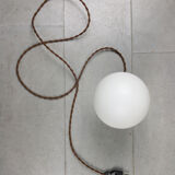 Vintage chrome and opaline table lamp