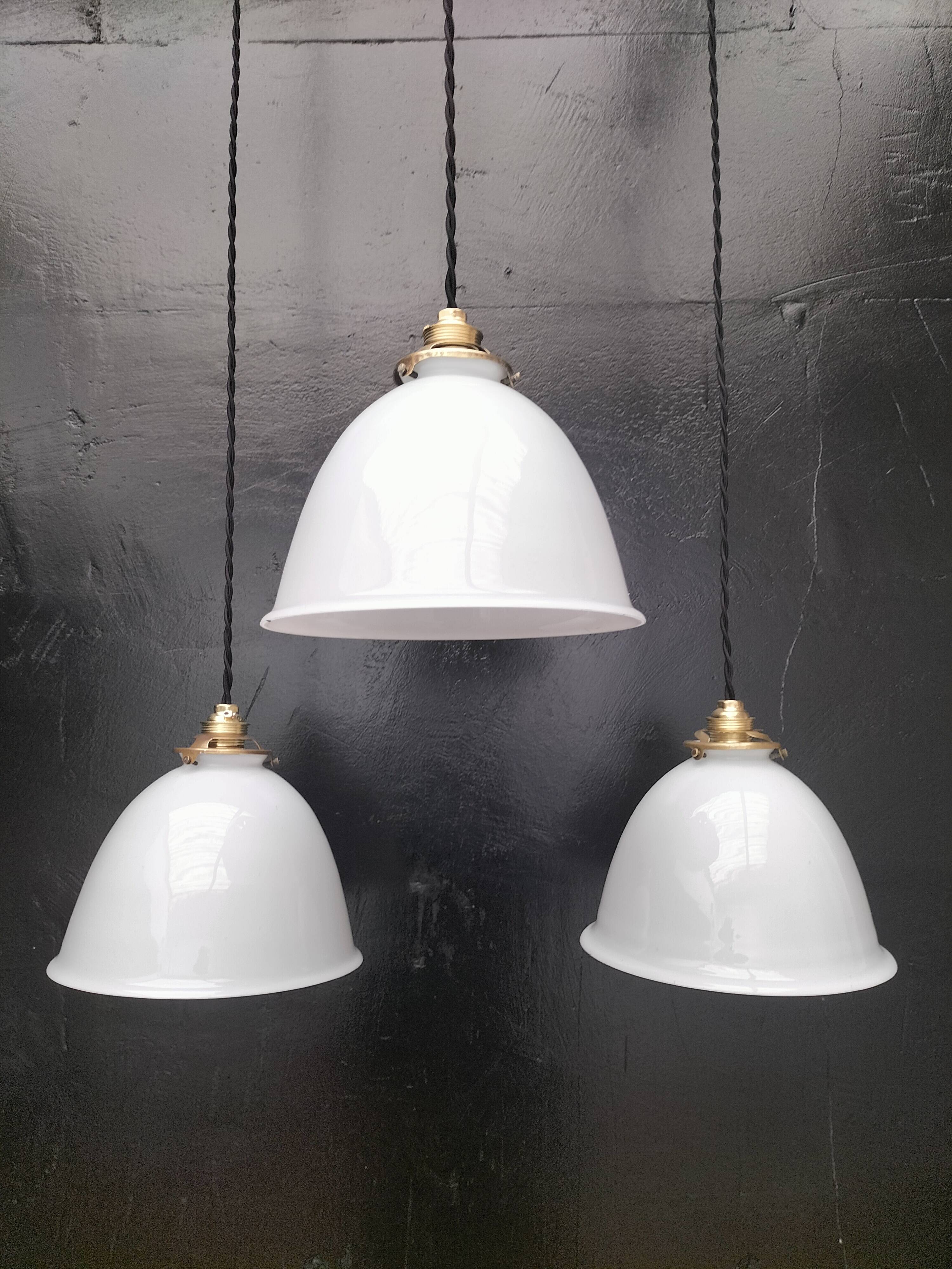 Opaline pendant lights