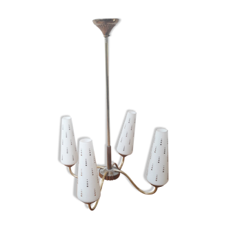 Chandelier 4 branches Tulip glasses