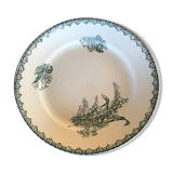 Flat hollow in earthenware st amandinoise st amand model lily of the valley