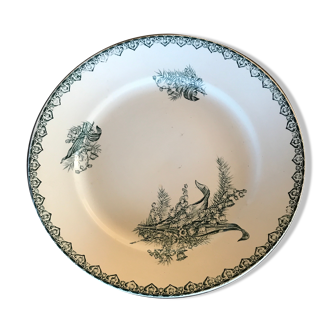 Flat hollow in earthenware st amandinoise st amand model lily of the valley