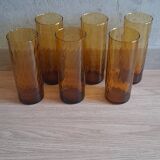 6 verres ambré années 70