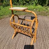 Louis Sognot floor lamp from the 50s in rattan