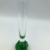 Lot de 6 vases soliflore en verre bullé années 50-60