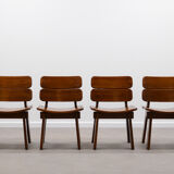 Set of 4 oak Brutalist chairs