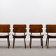 Set of 4 oak Brutalist chairs