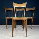Vintage dining chairs by Pirelli Sapsa, Italy 1950s, set of 4.