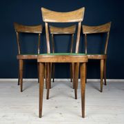 Vintage dining chairs by Pirelli Sapsa, Italy 1950s, set of 4.