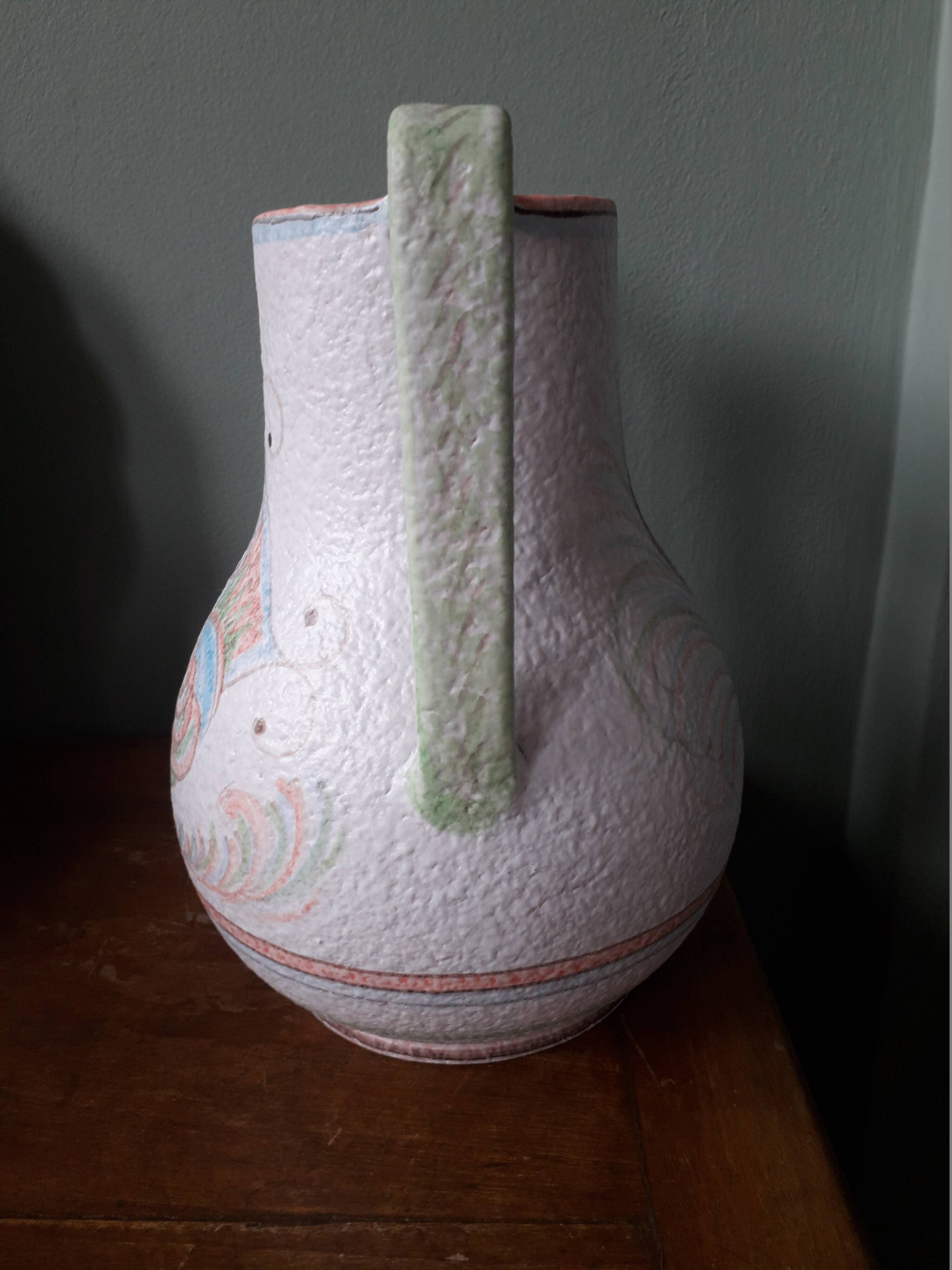 vase in Italian ceramic signed Castel Sardo