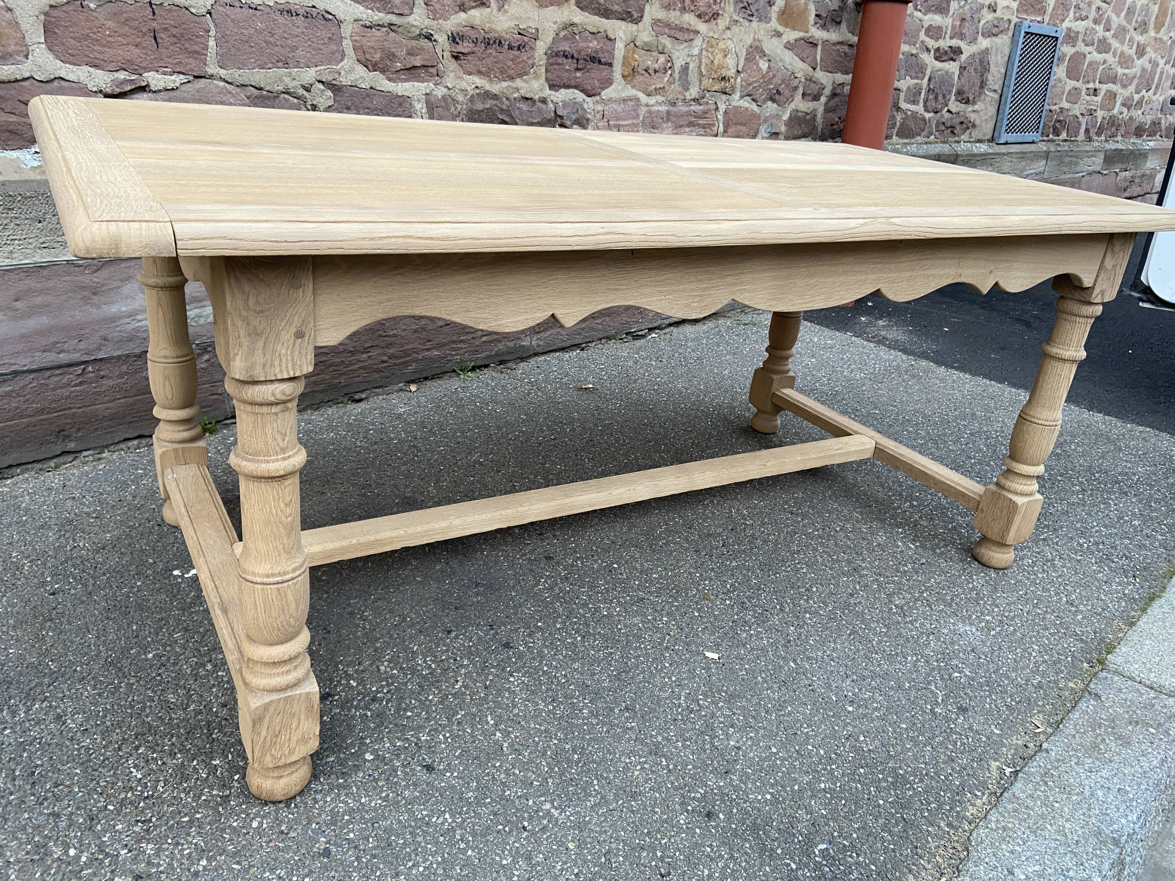 Farmhouse table natural raw oak 50s