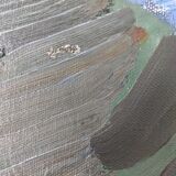 Mid-Century Modern Swedish Oil Painting "Green Park" Vintage Framed Landscape