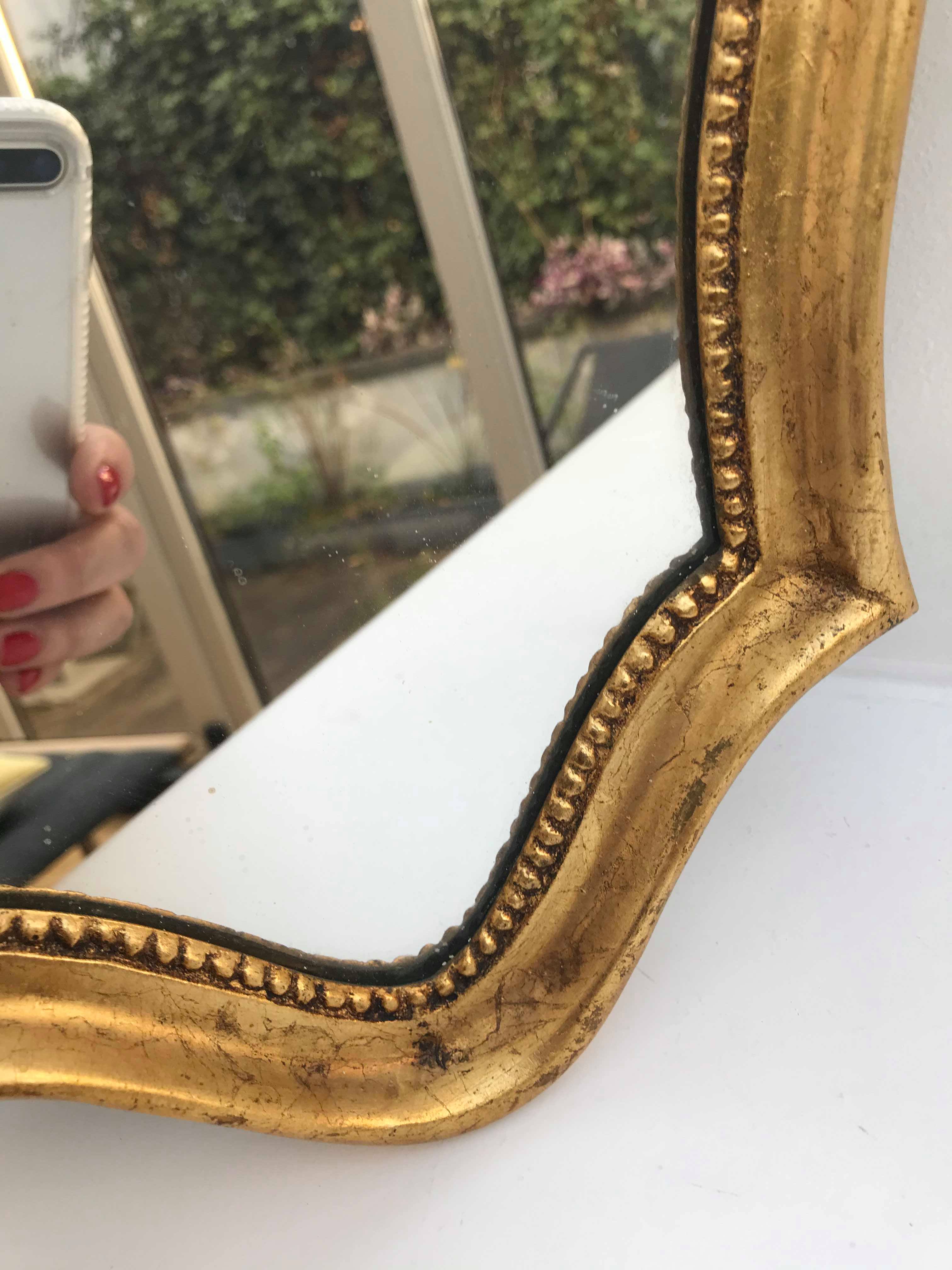 Old gold molded mirror 15,5x39,5cm