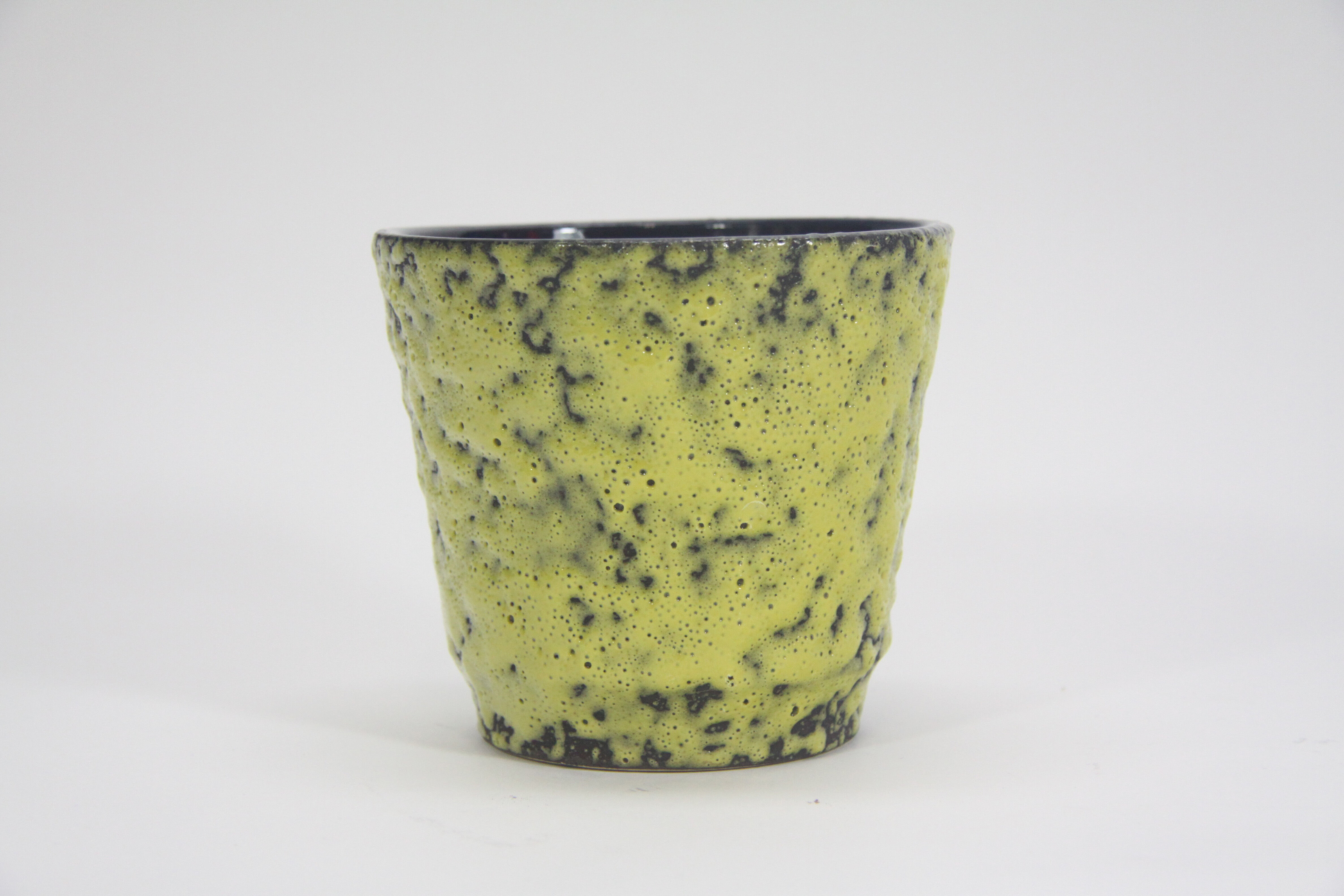 Yellow fat lava flower pot, 1970's