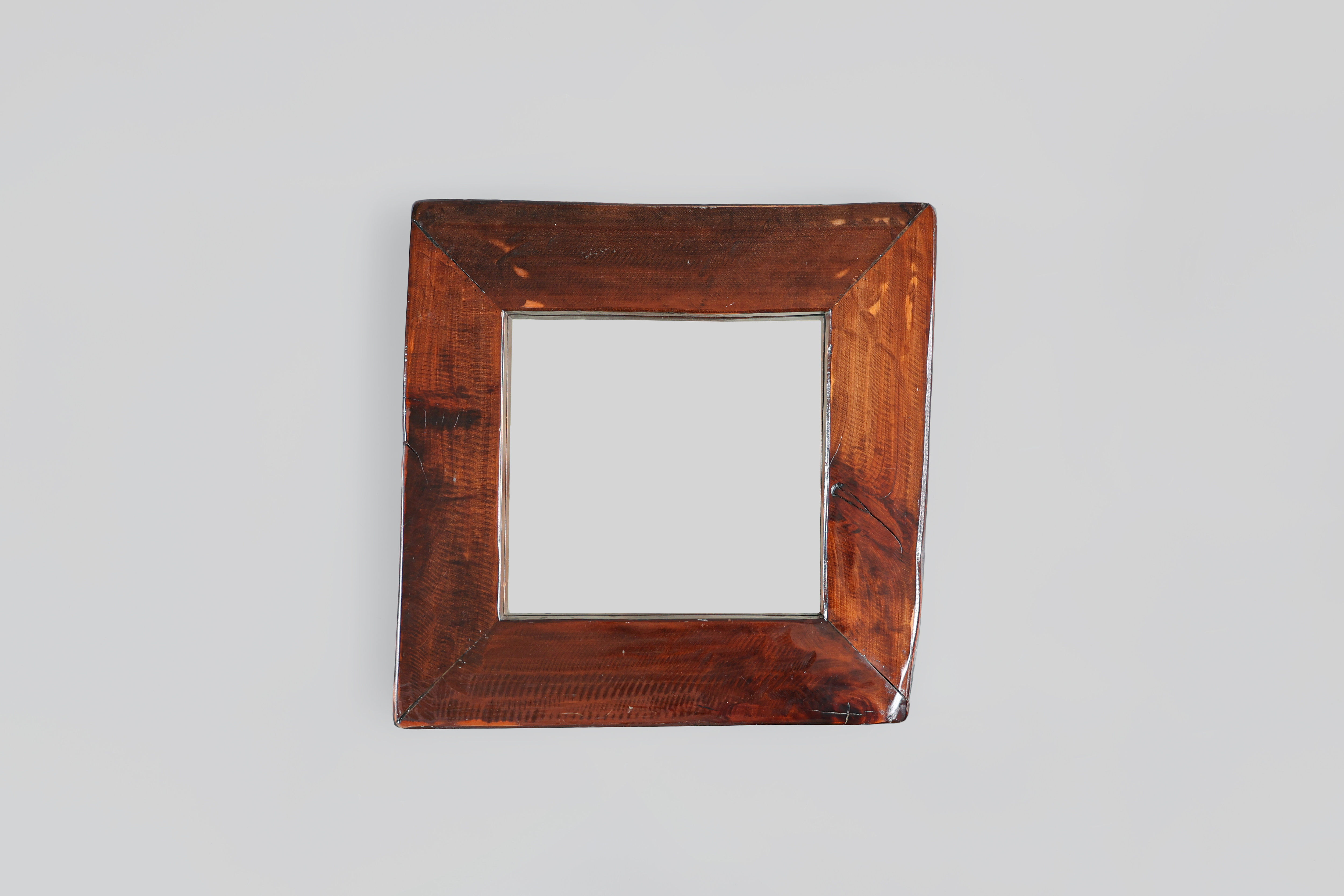 Vintage Spanish brutalist mirror, 1970s.