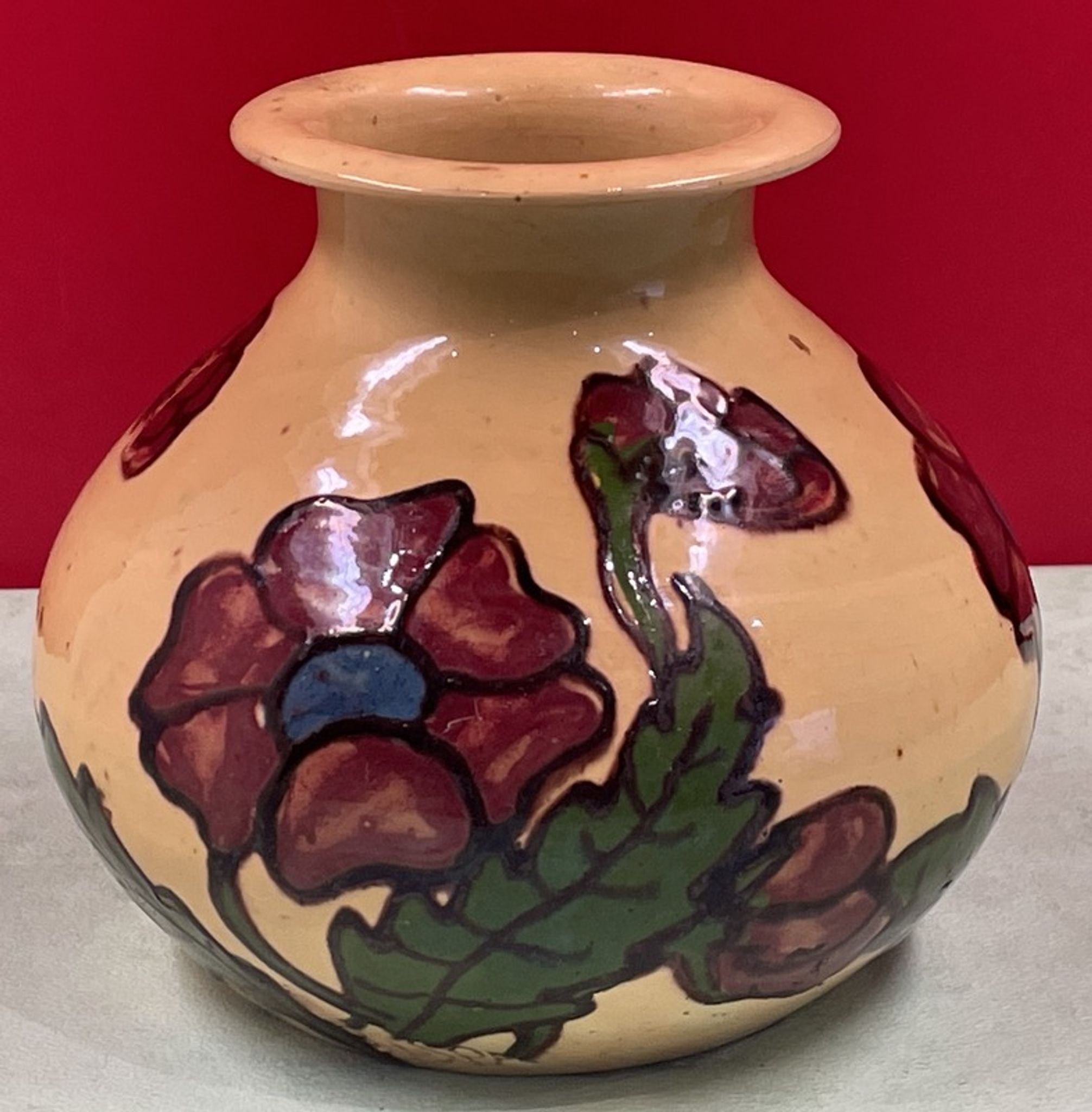 Vase signé sispa, savoie art déco h 14 cm