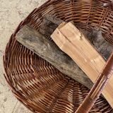 Vintage Rattan Log Basket