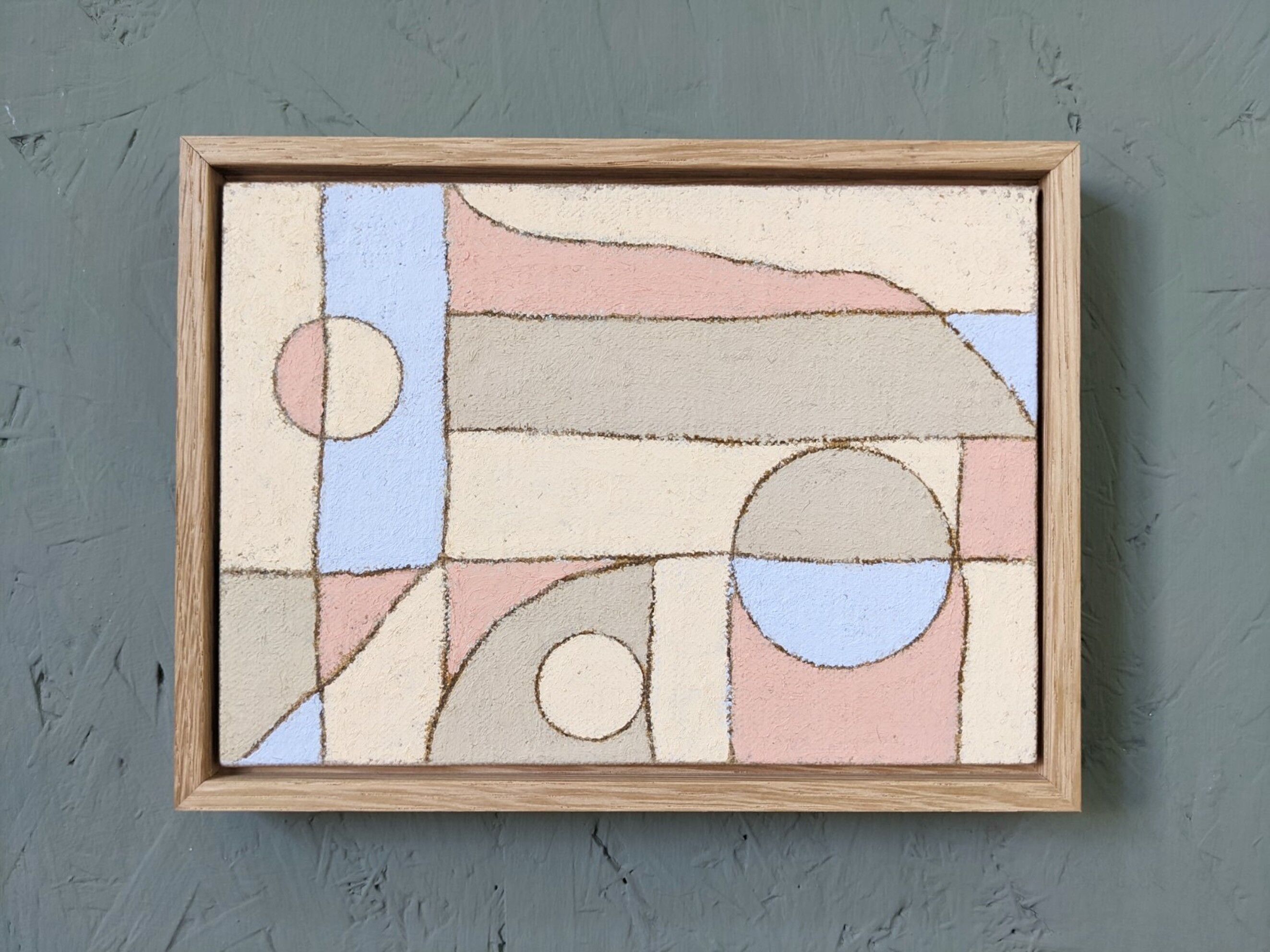 Peinture à l’huile abstraite contemporaine « Pink District » de l’artiste britannique Lloyd Durling, encadrée