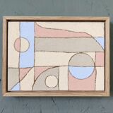 Peinture à l’huile abstraite contemporaine « Pink District » de l’artiste britannique Lloyd Durling, encadrée