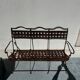 Riveted wrought iron garden bench