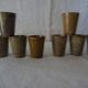 Lot 8 glasses sandstone cups stamped Digoin mug vintage cup
