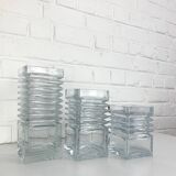 Set of 3 Harmonikka Glass Vases, Tamara Aladin, Riihimäki Lasi Oy, Finland