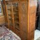 Showcase library in Neoclassical style, 1930, walnut burl and bronze.