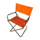 Fauteuil pliant tube métal noir avec tissu orange années 70 vintage