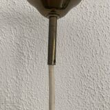 Suspension vintage 1960 opaline rouge et doré lustre - 16 x 11 cm