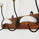 Vintage hook with 3 solid wood hooks