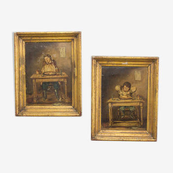 Ensemble de 2 portraits antiques