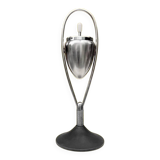 Space Age floor ashtray - chrome steel and cast iron with a rotating system, 1970s Mettawa style.