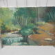 Landscape painting oil on canvas river 55 X 38cm