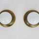 Pair of Space age wall lights made in Austria, Opaline gold metal. UFO