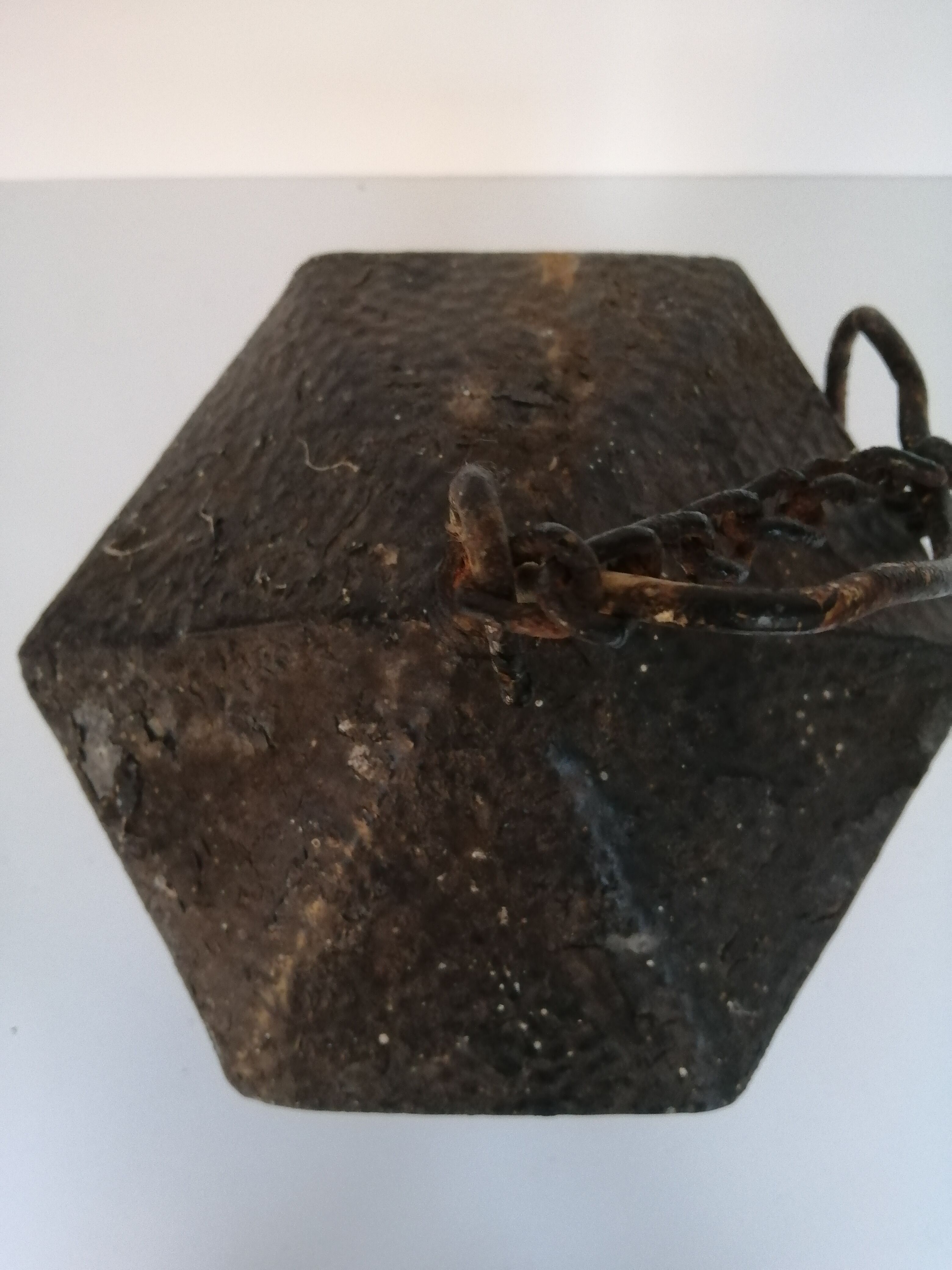 Peter Marsh porch lantern, colored glass, lead and Hammered Sheet metal, 1950s Arts & Crafts