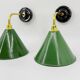Enamelled sheet metal wall lights