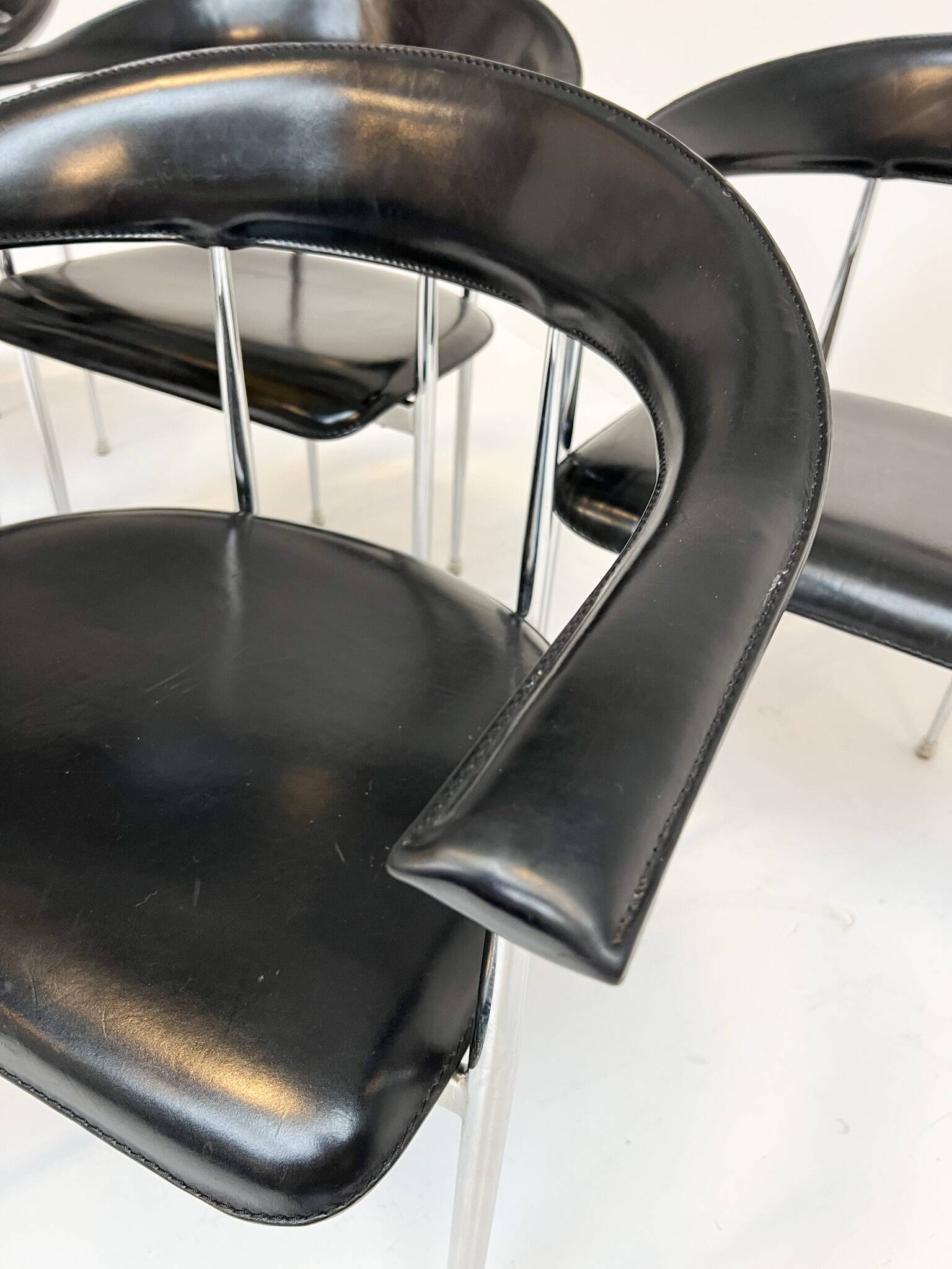 Ensemble de 6 chaises P40 de Giancarlo Vegni pour Fasem, années 1980