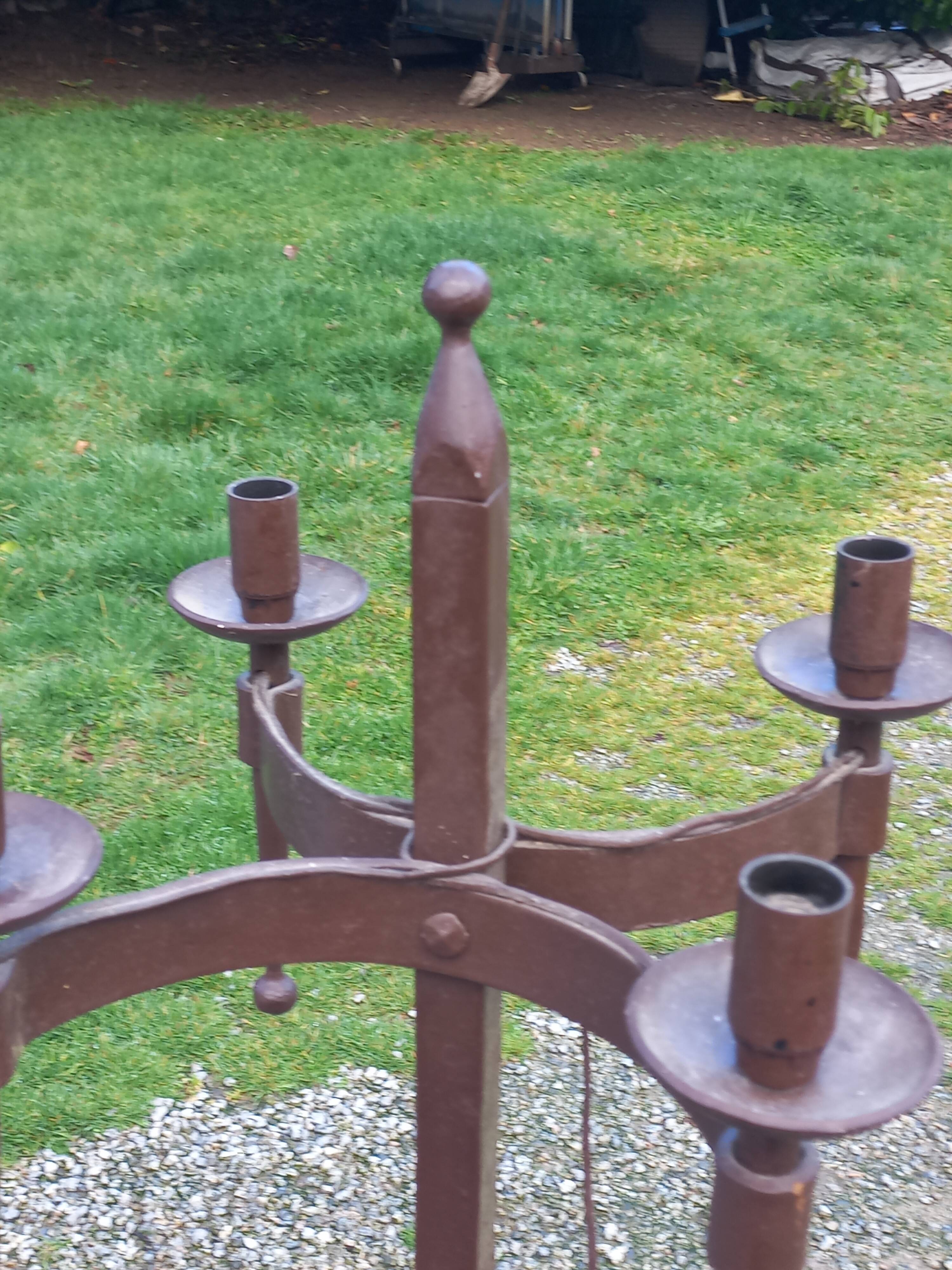 1950s wrought iron floor lamp