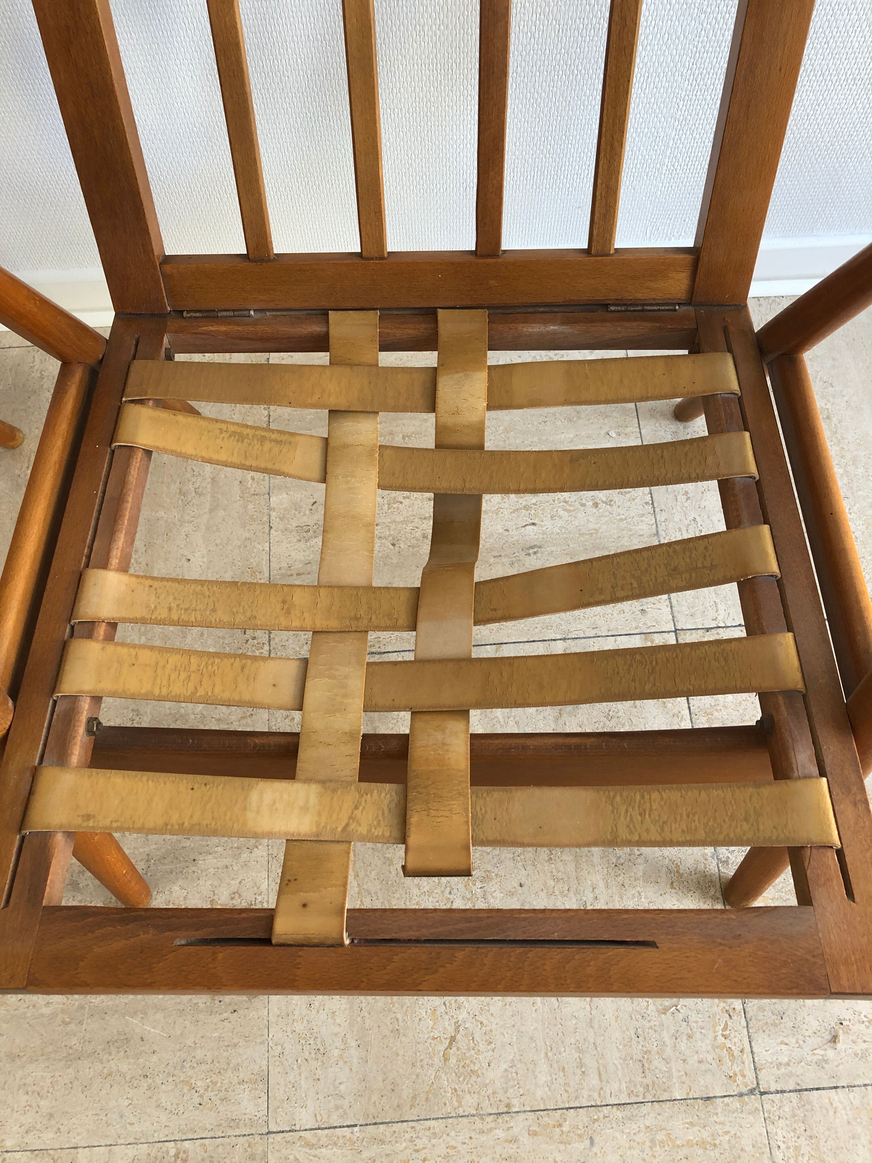 Pair armchairs compass feet, 1960