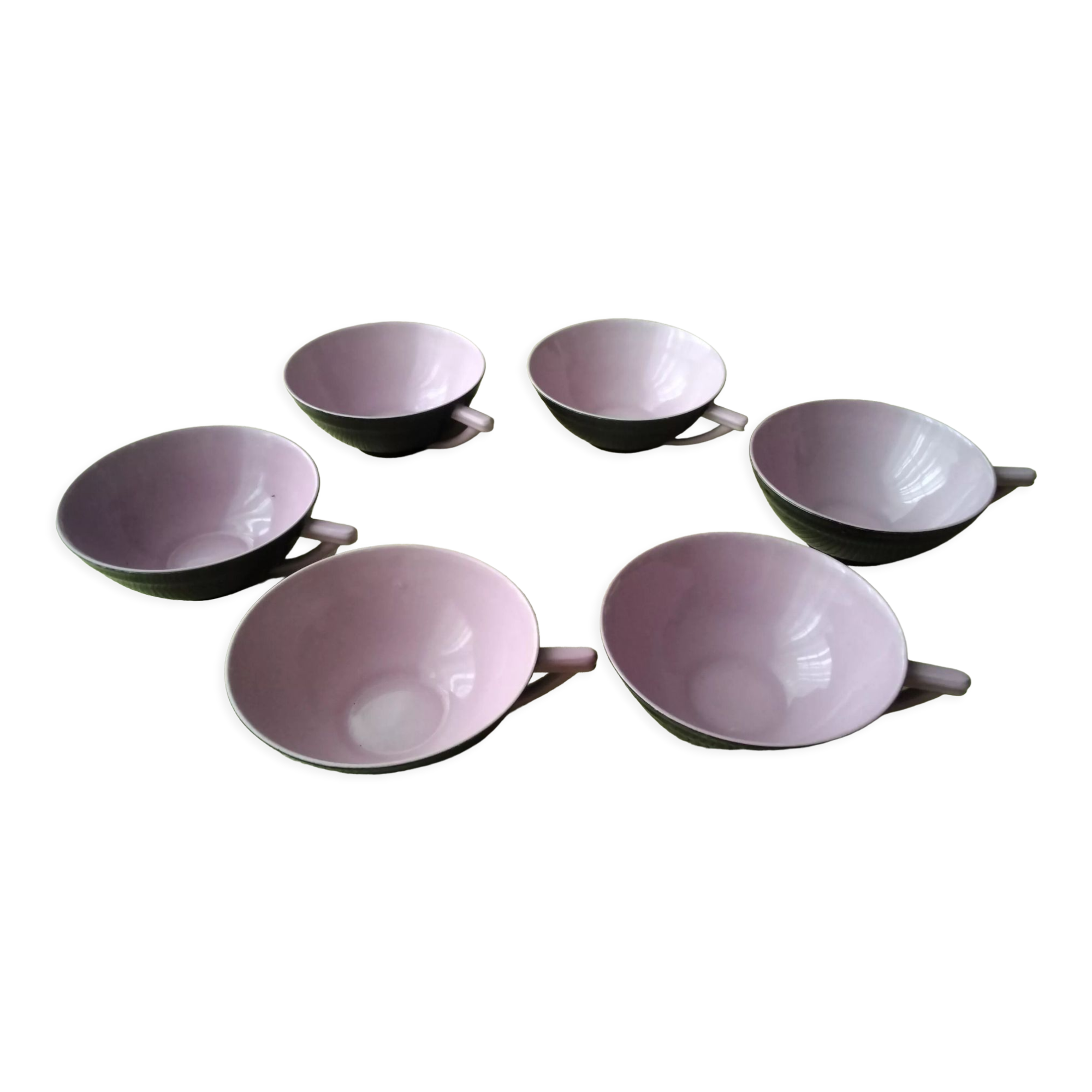 Set de 6 tasses à café ou thé en porcelaine de Limoges