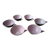 Set of 6 coffee or tea cups in Limoges porcelain