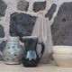 Enamelled ceramic pitcher signed Morvan