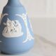 Blue porcelain vase by Wedgwood.