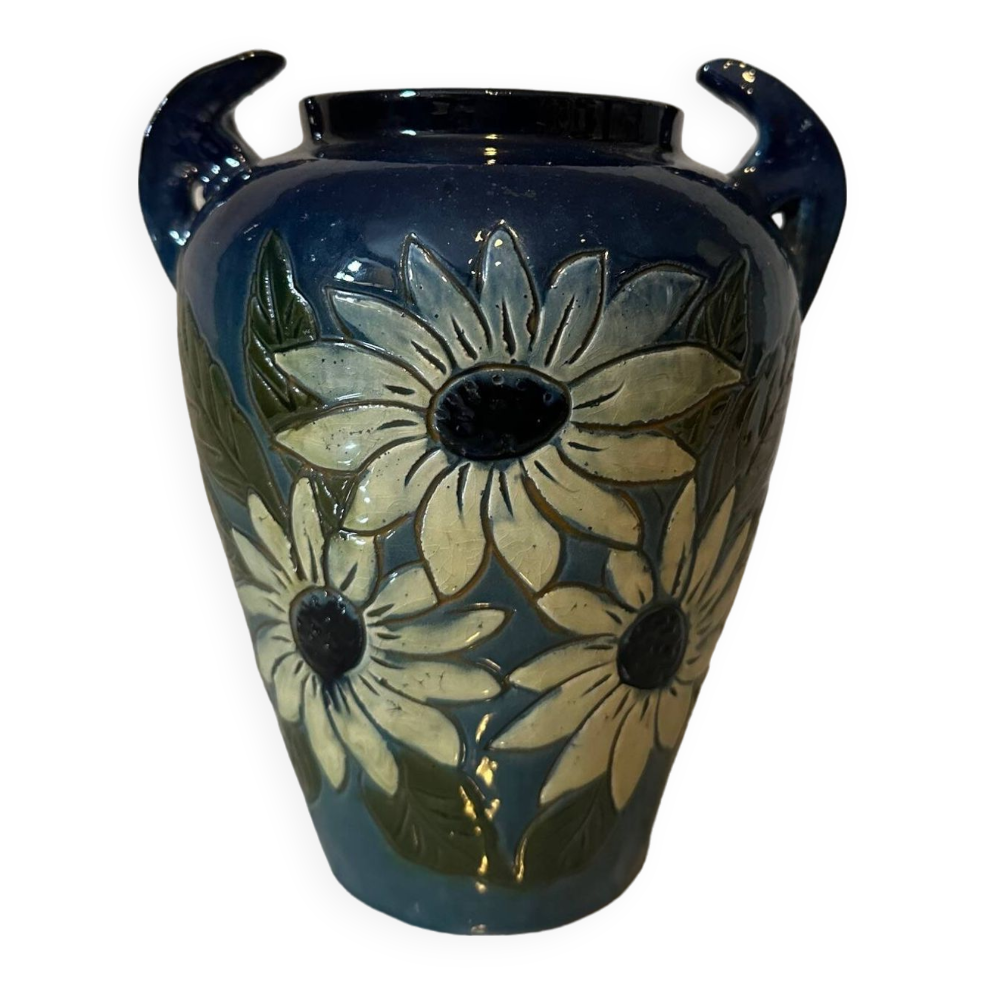 Glazed terracotta vase
