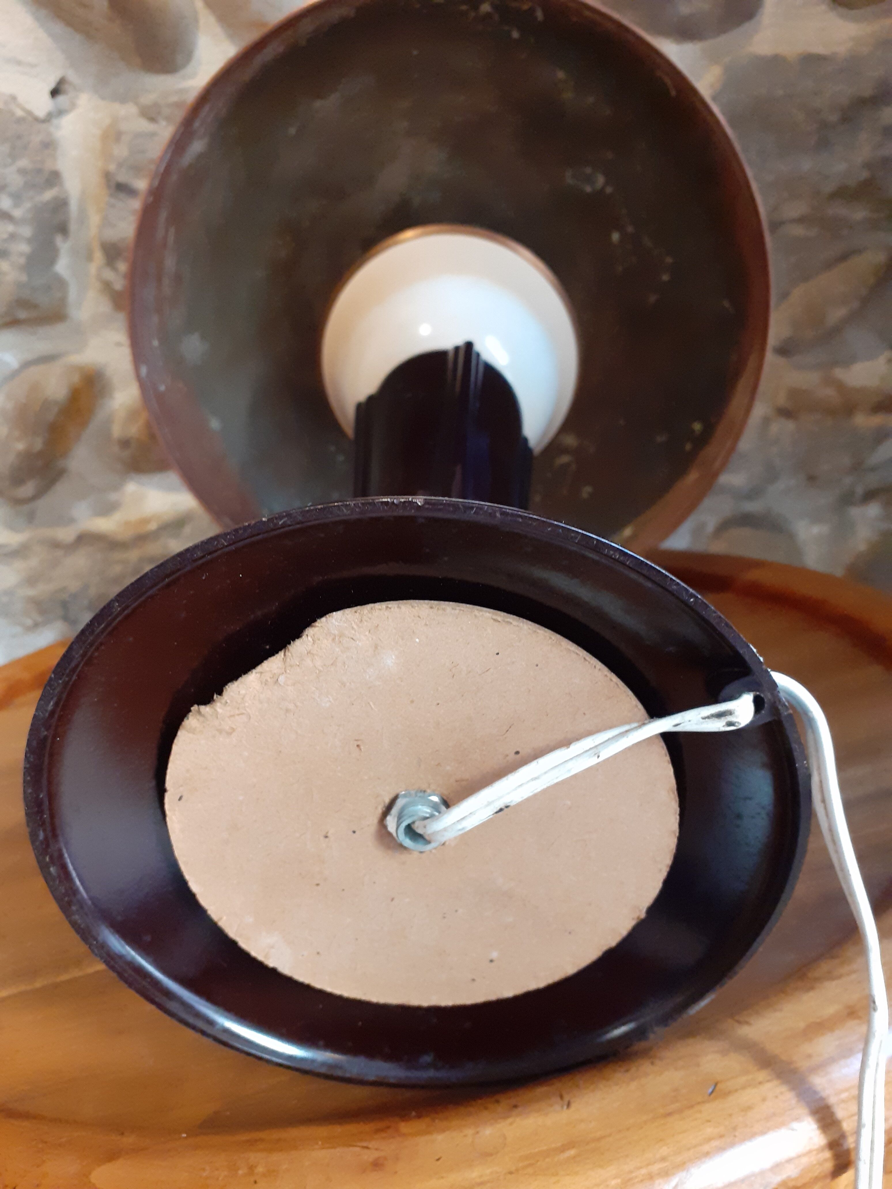 Art deco lamp in bakelite and copper