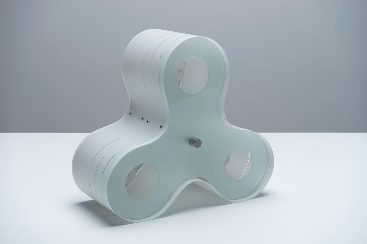 Freeform ceiling light circa 1990 glass and perspex