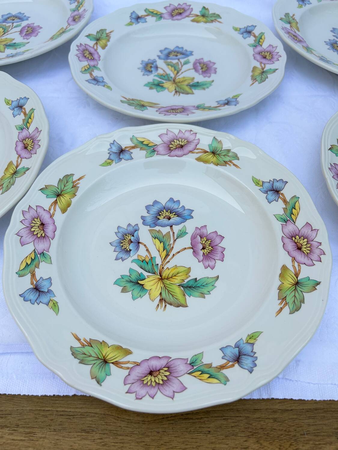 Set of 6 deep plates Moulins des Loups et Orchies