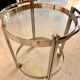 Desserte vintage ronde en acier chromé, 2 plateaux en verre
