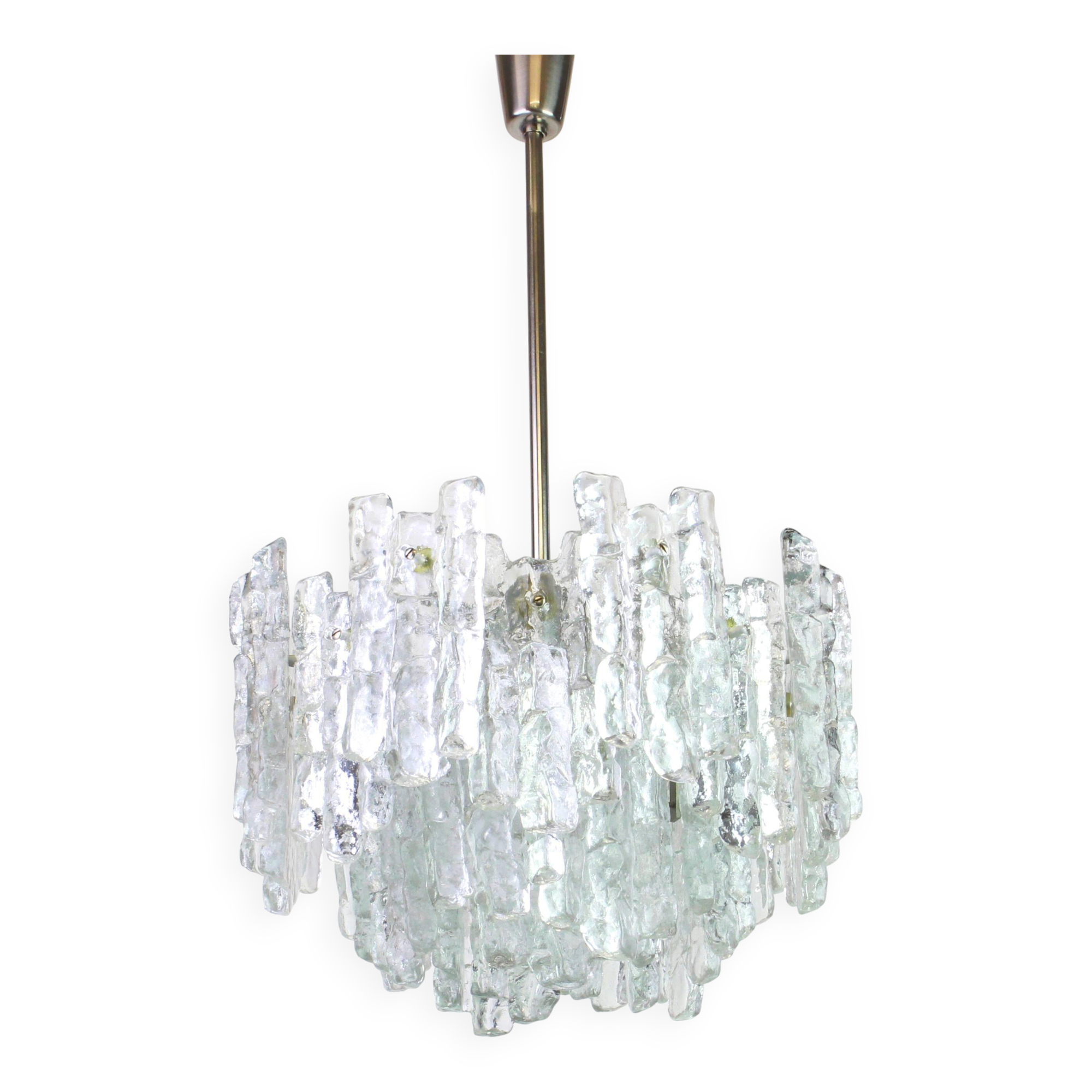 Glass ice Murano chandelier by Kalmar, Austria, 1960s