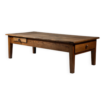 Table basse française en chêne du 19ème siècle