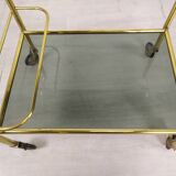 Brass rolling bar trolley